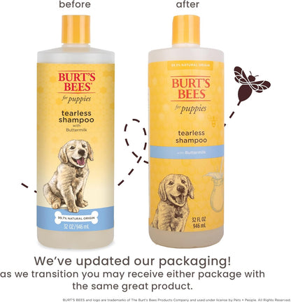 Tearless Puppy Shampoo with Buttermilk, 95% Natural Origin Formulas, Shampoo for Puppies - Gentle Dog and Puppy Shampoo Tear Free, Best Puppy Shampoo Tearless, 32 Oz